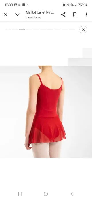 Maillot ballet niña rojo