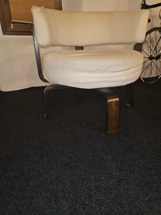 Sillónes Giratorios Ikea Beige Tela Madera