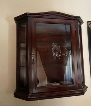 Vitrina de madera y cristal 72x71x25