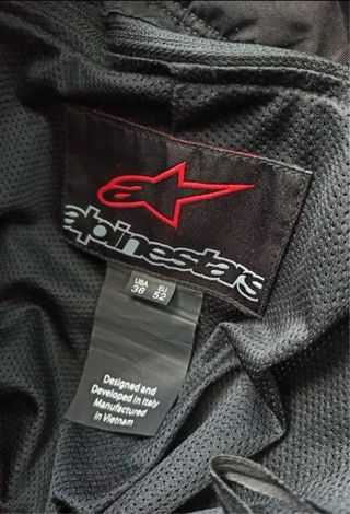 Pantalón Cuero Alpinestars Negro/Blanco Talla 52