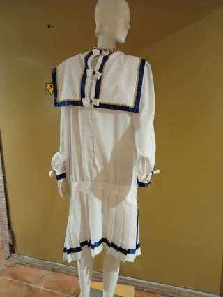 Vestido vintage blanco y azul
