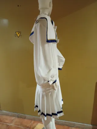 Vestido vintage blanco y azul