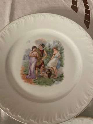 Set 8 Piatti Porcellana Boemia Decorati