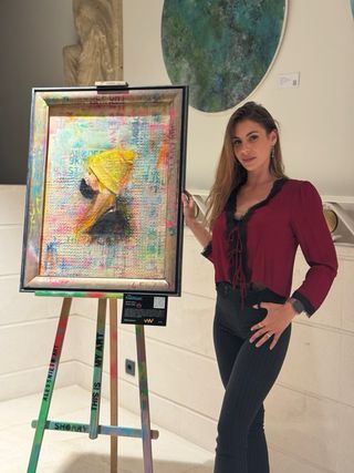 Blusa Zara cordones encaje S granate