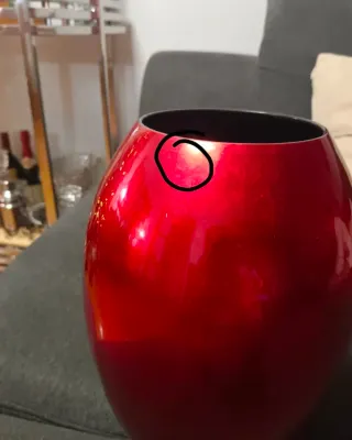 Jarrón rojo pequeño 37 cm