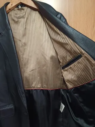 Americana Piel Hombre XXL Negra