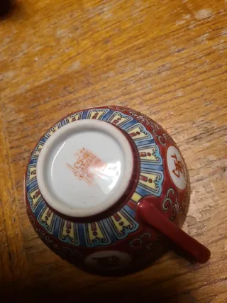 Servizio da tè cinese rosso e bianco