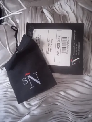 Vestido fiesta raso plata Sonia Peña T.36