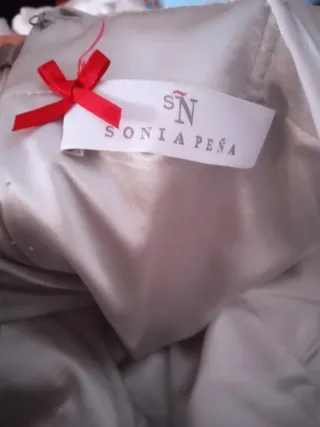 Vestido fiesta raso plata Sonia Peña T.36