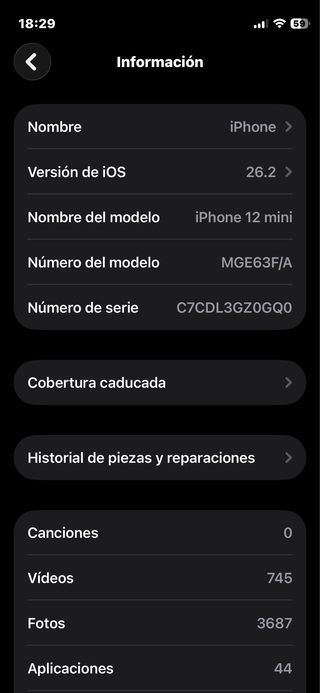 iPhone 12 mini 128GB Batería 85%