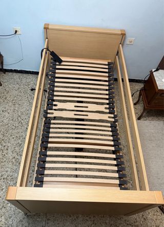 Cama articulada madera 190x90cm + colchón