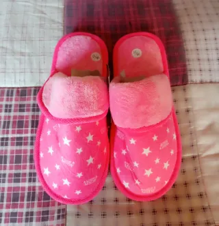 Zapatillas MSDF Mujer Estrellas Rosas T.36/37. Nue
