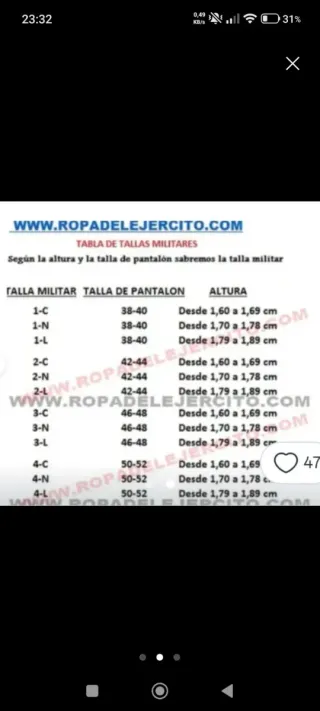 Traje Mimetizado SP Talla 1N