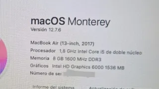 MacBook Air 2017 Plata