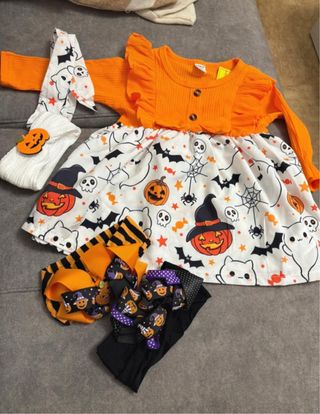 Disfraz Halloween Niña Naranja Fantasmas Calabazas