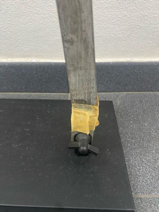 Lámpara de pie de estilo industrial madera y metal