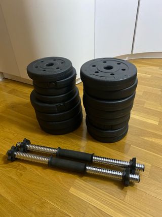 Mancuernas con discos y barras