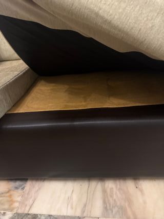 Sofá de 2 plazas beige y verde