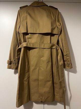 Gabardina Clásica Beige Cinturón Talla XS