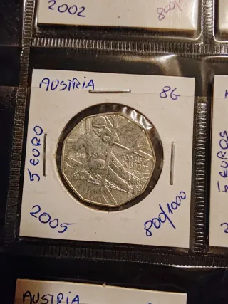Moneda Plata 5€ Austria 2002