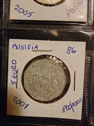 Moneda Plata 5€ Austria 2002