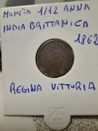 Moneta 1/12 Anna India Britannica 1862