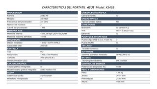 Portátil ASUS K543B Intel Core i3