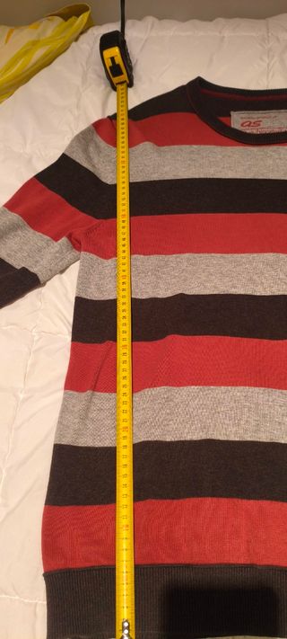 Jersey rayas anchas gris y rojo Talla XL
