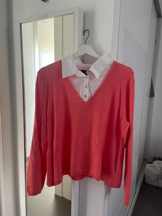 Jersey y blusa mujer rosa y blanco