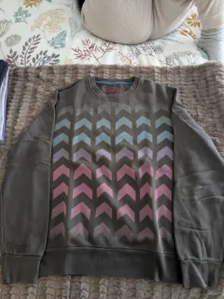 Suéter Pepe Jeans Gris y Rosa Talla L