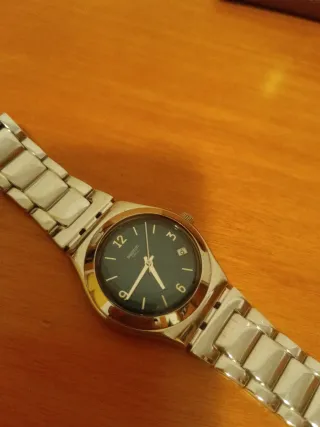 Reloj Swatch Irony Mujer Waterproof Azul Plata