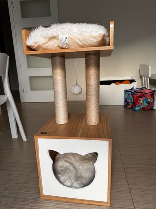 Rascador para Gatos de Madera y Sisal