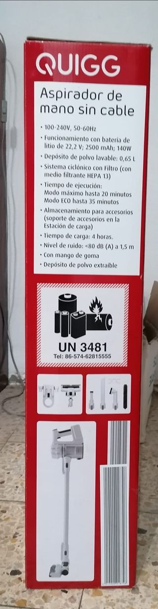 Aspirador nuevo/precintado Quigg sin cable HEPA 13