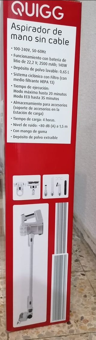 Aspirador nuevo/precintado Quigg sin cable HEPA 13