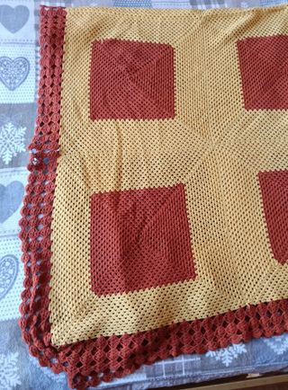 Coperta Lana Granny Square Fatta a Mano