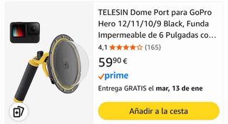 Funda Impermeable Dome Port GoPro Hero 12/11/10/9