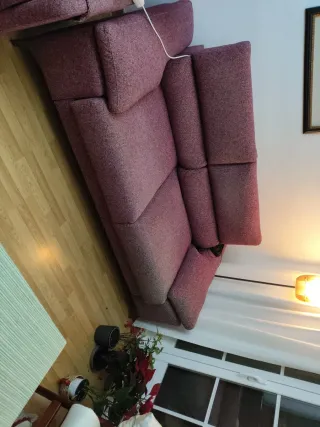 Sofá 2-3 plazas tela lavable reposapiés manual