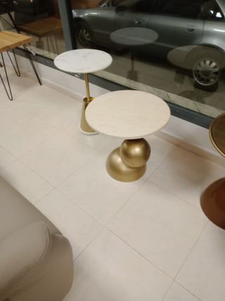 Mesitas auxiliares metal y madera