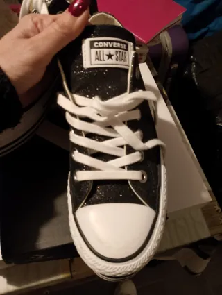 Scarpe Converse donna nere glitter