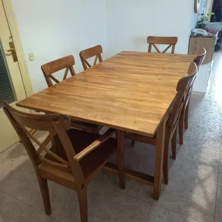Mesa comedor extensible madera