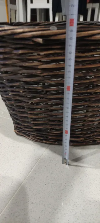 Planta con cesto mimbre