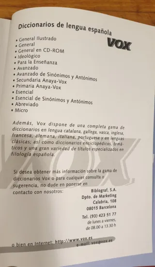 Diccinario Avanz Sinónimos y Antónimos. Lengua Esp