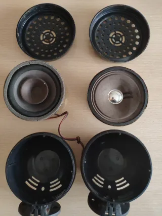 Pareja altavoces negros vintage