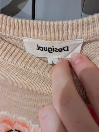 Jersey Desigual beige flores Talla L