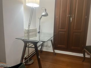 Mesa escritorio cristal y acero cromado