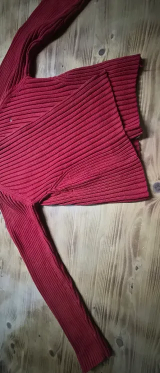 Chaqueta de canalé de algodón roja