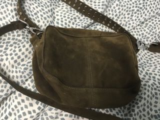 Bolso piel Noella verde militar