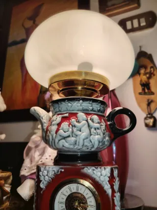 Lampada da Tavolo,Anni 60,con Orologio Integrato.