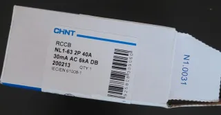 Diferencial 2 polos 40A 30mA Clase AC CHNT