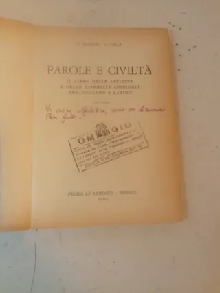 "Parole e civiltà"Il libro delle affinità e delle